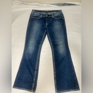 Silver Jeans Dark Blue Wide Leg Jeans